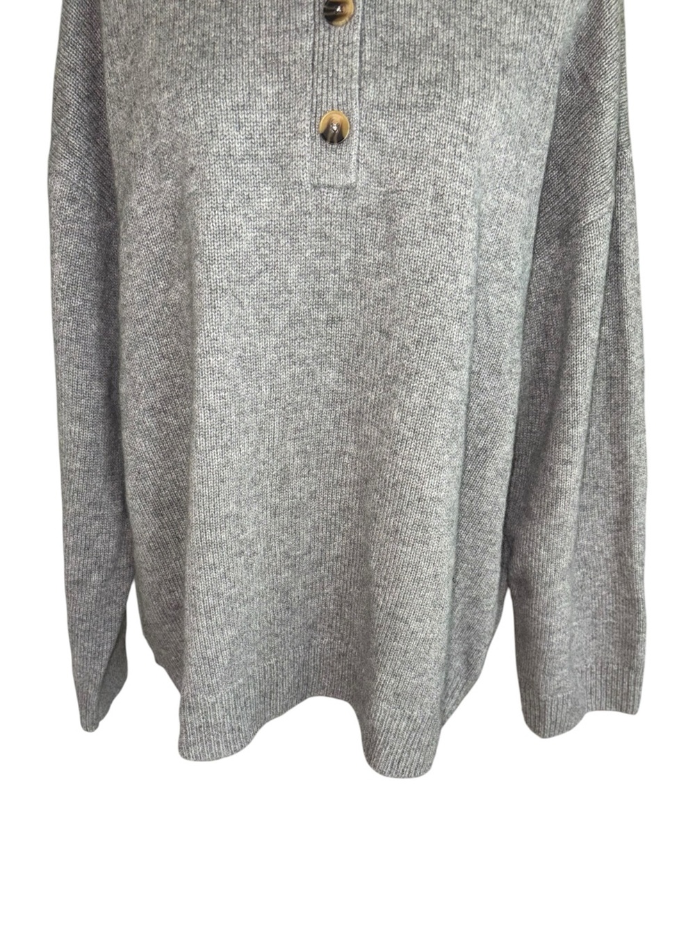 NWT Reformation Brooklyn Gray Cashmere Polo Collar Sweater - XL - Picture 8 of 15